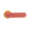OHY145J12 Manija amarillo-roja IP65, longitud 145 mm, para eje de 12 mm, marcado: I-0, ON-OFF, bloqueable con candado en posición OFF, bl