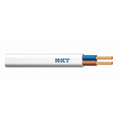 OMYp 2x1.5 white Flexible multi-core power cable with PVC insulation and sheath, flat