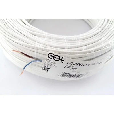 OMYp kabel 2x0,5 300/300V (H03VVH2-F) - bílý