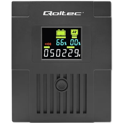 Onduleur interactif Qoltec Line | Monolithique | 1500 VA | 900 W | Écran LCD | USB | RJ45