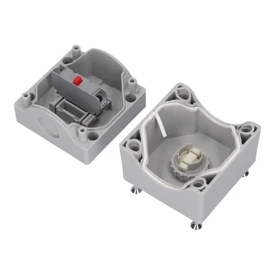 One-hole control box red, 1 normally closed contact gray IP65 1x membrane M20