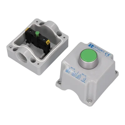 One-hole control box with green push-button 1 NO contact IP65 one M20 gland