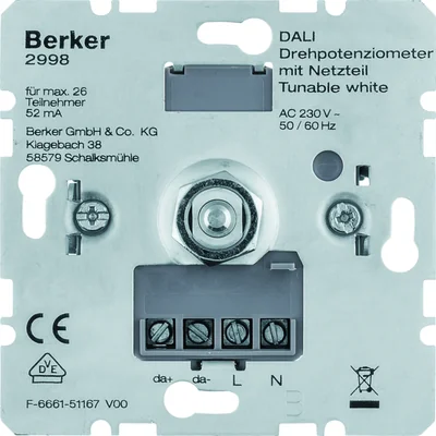 one.platform DALI Rotary Potentiometer with Built-in Power Supply, Tunable White