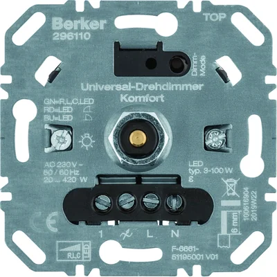 one.platform Dimmer rotativo comfort load R/L/C 20-420 W, LED 3-100 W