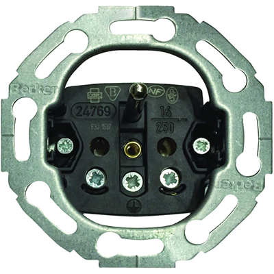 one.platform Earthed socket mechanism, round series, screw terminals