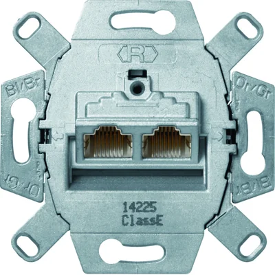 one.platform UAE Doppel-Computersteckdosenmechanismus (RJ45), geschirmt, Kat.6, Klasse E