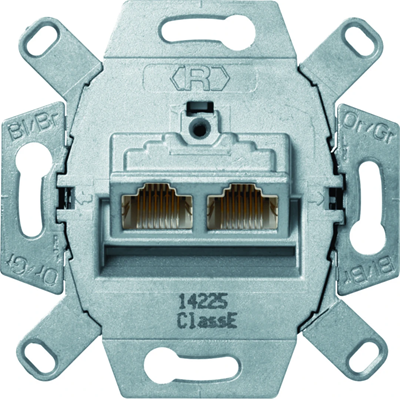one.platform UAE double computer socket mechanism (RJ45), shielded, cat.6, class E