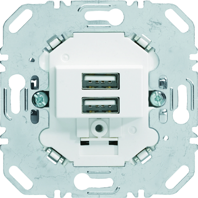 one.platform USB Charging Socket Mechanism 3.0 A 230 V, White, Matt