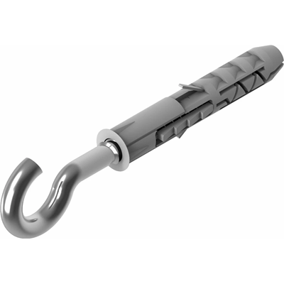 Open expansion hook pin, galvanized, diameter 6mm, length 4mm, thread 4mm