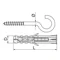 Open expansion hook pin, galvanized, diameter 8mm, length 4.5mm, thread 4.5mm