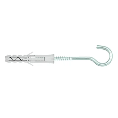 Open expansion hook pin, galvanized, diameter 8mm, length 4.5mm, thread 4.5mm