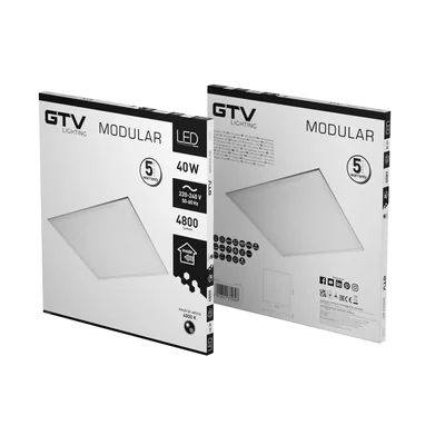 OPRAWA LED MODULAR, BACKPLATE, 60x60cm, 4000K, 40W, 4800lm, AC220-240V, PF>0,9, IP54, 5y