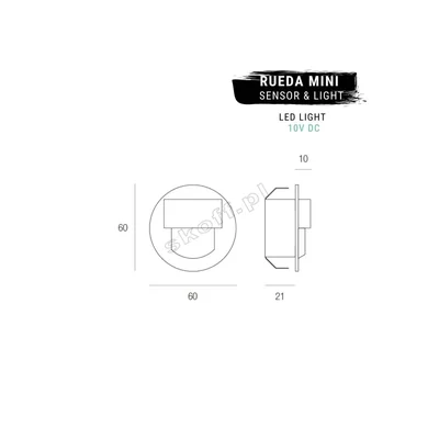 Oprawa przyschodowa RUEDA mini LED Light SKOFF 10 V DC 0,4 W IP 20 3000 K biały mat szt.