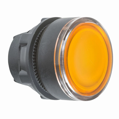 Orange push-button self-resetting BA 9s plastic bulb, typical