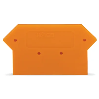 Orangefarbene Stirnwand