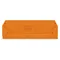 Orangefarbene Stirnwand