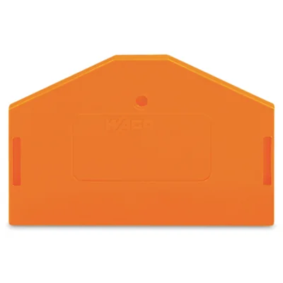 Orangefarbene Stirnwand