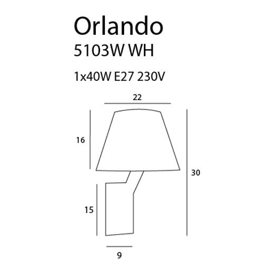 Orlando wall lamp white nickel