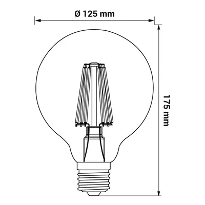 ORO AMBER E27 G125 6W WW LED-Lampe