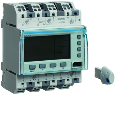 Orologio digitale annuale + settimanale, 300 passi di programma. 230V 2P+2NO 10A Connessione rapida