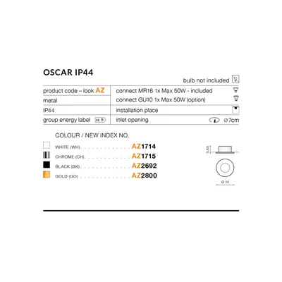 OSCAR Recessed gold matte ceiling lamp