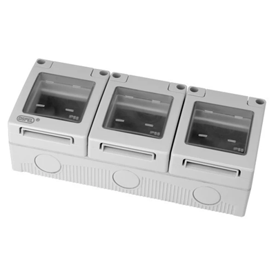 OSPEL45 Caja de superficie hermética triple gris