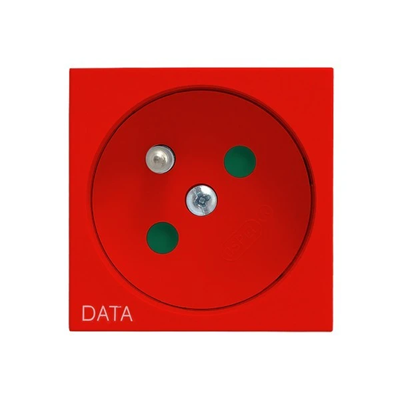 Ospel45 DATA Einzel-Schutzkontaktsteckdose mit Blenden für Strompfade rot