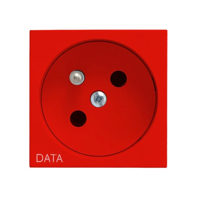 Ospel45 Розетка одинарна із заземленням DATA червона