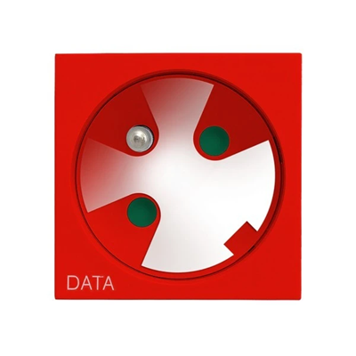 Ospel45 Single DATA socket with authorization key red