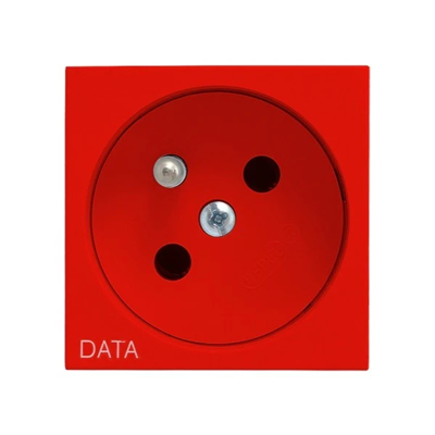 Ospel45 Single socket outlet DATA red