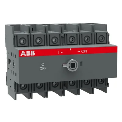 OT100F6 Switch disconnector 100A, 6P, front drive, without shaft and handle, IP20 terminal cover, plate or DIN rail mounting