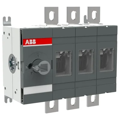 OT400E03 Switch disconnector 400A, 3P, front drive, without shaft and handle, mounting on mounting plate, set of screws for terminal