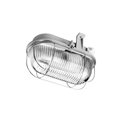 OVAL Luminaria industrial 100W E27 gris prismático