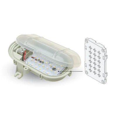 OWAL SLIM LED luminaire, LED, 5W, opal shade, white base, 24V, IK07, IP44