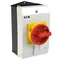 P1-25/I2/SVB/N Main switch, 3 pole + N, 25 A, emergency stop function, padlockable in the Off position, in IP65 enclosure, red-yellow knob with padlockable function