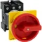 P1-25/V/SVB Main switch, 3 pole, 25 A, emergency stop function, padlockable in the Off position, remote mounting, red/yellow handle with padlockable function
