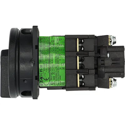 P1-32/EA/SVB-SW Main switch, 3 pole, 32 A, emergency stop function, padlockable in the Off position, surface mounting, black knob with padlockable function
