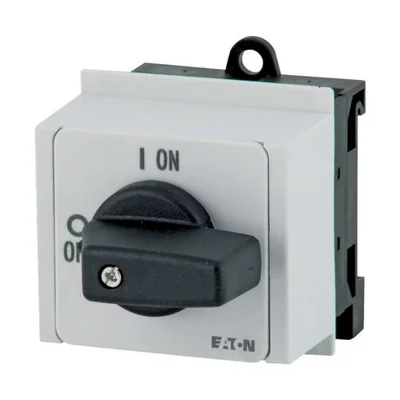 P1-32/IVS On-Off switch, 3 pole, 32 A, TH rail mounting, black knob, non-locking option