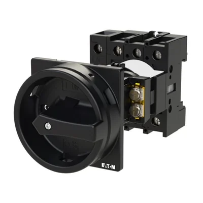 P1-32/V/SVB-SW/N Main switch, 3 pole + N, 32 A, emergency stop function, padlockable in the Off position, remote mounting, black handle with padlockable function
