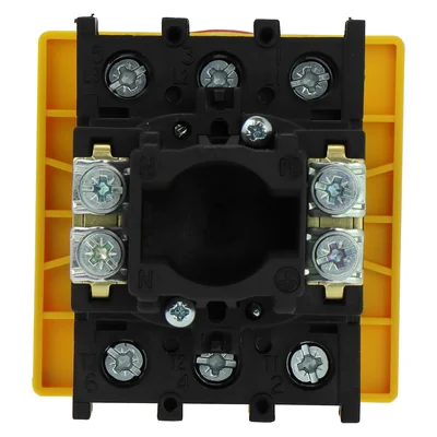 P1-40/EA/SVB Main switch, 3 pole, 40 A, surface mounting, red-yellow knob with padlock