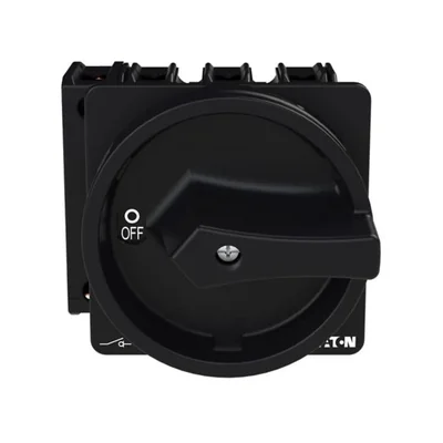 P3-100/EA/SVB-SW/N Main switch, 3 pole + N, 100 A, emergency stop function, padlockable in the Off position, surface mounting, black knob with padlockable function