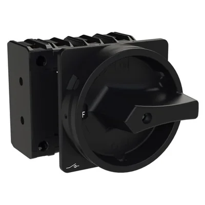 P3-100/EA/SVB-SW/N Main switch, 3 pole + N, 100 A, emergency stop function, padlockable in the Off position, surface mounting, black knob with padlockable function