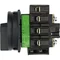 P3-100/EA/SVB-SW/N/HI11 Main switch, 3 pole + N + 1 NO + 1 NC, 100 A, emergency stop function, padlockable in the Off position, surface mounting, black knob with padlockable function