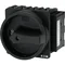 P3-100/EA/SVB-SW/N/HI11 Main switch, 3 pole + N + 1 NO + 1 NC, 100 A, emergency stop function, padlockable in the Off position, surface mounting, black knob with padlockable function