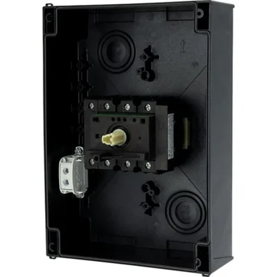 P3-100/I5/SVB/N Interruptor principal, 3 polos + N, 100 A, en carcasa IP65, pomo rojo-amarillo con candado