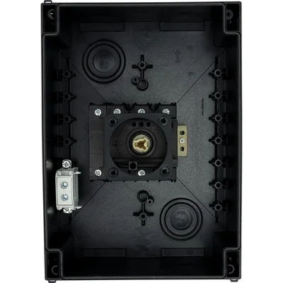 P3-100/I5/SVB/N Interruptor principal, 3 polos + N, 100 A, en carcasa IP65, pomo rojo-amarillo con candado