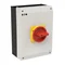 P3-100/I5/SVB/N Interruptor principal, 3 polos + N, 100 A, en carcasa IP65, pomo rojo-amarillo con candado