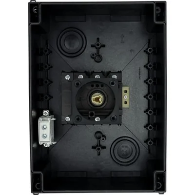 P3-100/I5/SVB/N Main switch, 3 poles + N, 100 A, in IP65 enclosure, red-yellow knob with padlock
