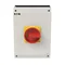 P3-100/I5/SVB/N Main switch, 3 poles + N, 100 A, in IP65 enclosure, red-yellow knob with padlock