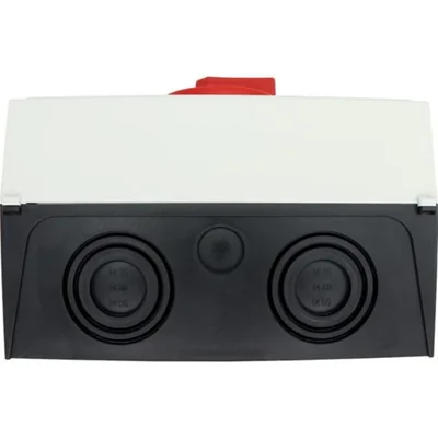 P3-100/I5/SVB/N Main switch, 3 poles + N, 100 A, in IP65 enclosure, red-yellow knob with padlock